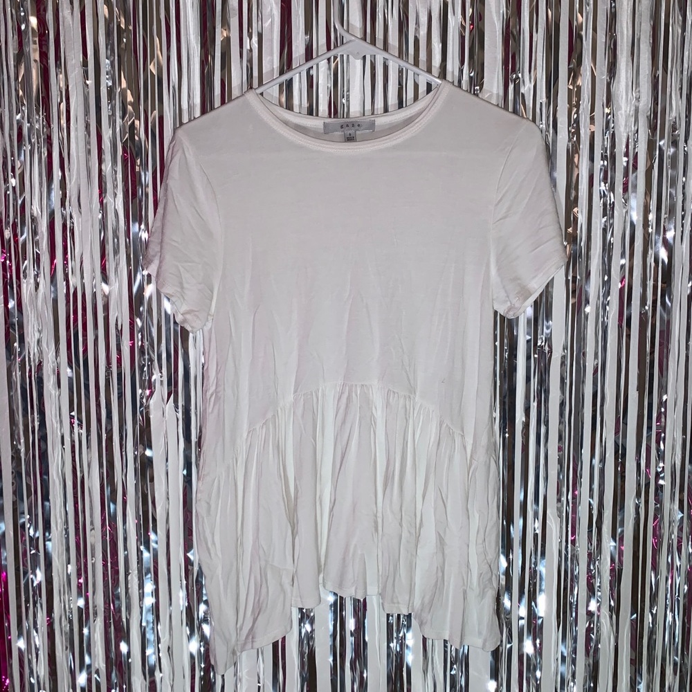 white peplum top